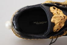 Load image into Gallery viewer, Dolce & Gabbana Elegant Portofino Leather Sneakers in Black