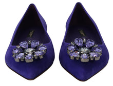 Load image into Gallery viewer, Dolce & Gabbana Embellished Crystal Purple Suede Flats