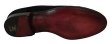 Load image into Gallery viewer, Dolce & Gabbana Elegant Black Loafers with Gold Crown Embroidery