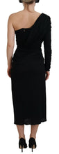 Load image into Gallery viewer, Dolce & Gabbana Elegant One-Shoulder Sheath Midi Dress