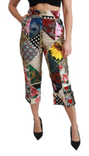 Load image into Gallery viewer, Dolce & Gabbana Elegant High Waist Cropped Silk Blend Trousers