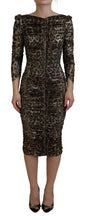 Load image into Gallery viewer, Dolce & Gabbana Elegant Leopard Print Midi Bodycon Dress