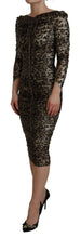 Load image into Gallery viewer, Dolce & Gabbana Elegant Leopard Print Midi Bodycon Dress
