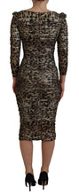 Load image into Gallery viewer, Dolce & Gabbana Elegant Leopard Print Midi Bodycon Dress