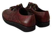 Load image into Gallery viewer, Dolce & Gabbana Elegant Bordeaux Derby Leather Shoes