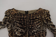 Load image into Gallery viewer, Dolce & Gabbana Elegant Leopard Print Midi Bodycon Dress