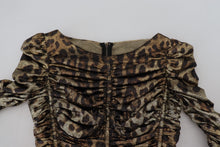 Load image into Gallery viewer, Dolce & Gabbana Elegant Leopard Print Midi Bodycon Dress