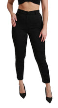 Load image into Gallery viewer, Dolce & Gabbana Elegant High Waist Skinny Black Brocade Pants