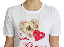 Load image into Gallery viewer, Dolce & Gabbana Crystal-Embellished White Cotton Tee