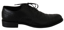 Load image into Gallery viewer, Dolce & Gabbana Elegant Black Leather Derby Wingtip Dress Shoes