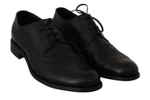 Load image into Gallery viewer, Dolce & Gabbana Elegant Black Leather Derby Wingtip Dress Shoes
