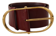 Load image into Gallery viewer, Dolce & Gabbana Engraved Logo Maroon Leather Belt