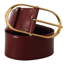 Load image into Gallery viewer, Dolce & Gabbana Engraved Logo Maroon Leather Belt