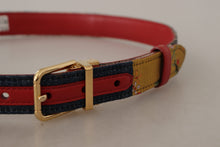 Load image into Gallery viewer, Dolce & Gabbana Chic Multicolor Leather Belt with Engraved Buckle