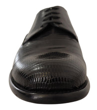 Load image into Gallery viewer, Dolce & Gabbana Elegant Black Lizard Skin Derby Shoes