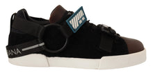 Load image into Gallery viewer, Dolce & Gabbana Shearling-Trimmed Leather Sneakers