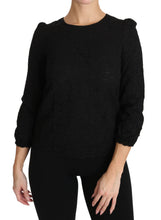 Load image into Gallery viewer, Dolce & Gabbana Elegant Black Floral Crewneck Blouse