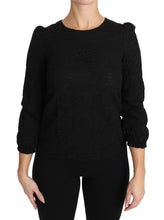 Load image into Gallery viewer, Dolce & Gabbana Elegant Black Floral Crewneck Blouse