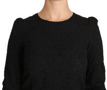 Load image into Gallery viewer, Dolce & Gabbana Elegant Black Floral Crewneck Blouse