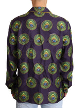 Load image into Gallery viewer, Dolce & Gabbana Exquisite Silk Casual Men's Shirt in Purple and Green