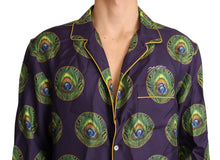 Load image into Gallery viewer, Dolce & Gabbana Exquisite Silk Casual Men's Shirt in Purple and Green