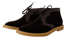 Load image into Gallery viewer, Dolce & Gabbana Exotic Caiman Leather Ankle Boots in Brown