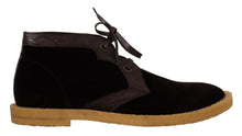 Load image into Gallery viewer, Dolce & Gabbana Exotic Caiman Leather Ankle Boots in Brown
