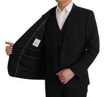 Load image into Gallery viewer, Dolce & Gabbana Elegant Black Three Piece Wool Suit
