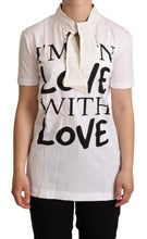 Load image into Gallery viewer, Dolce & Gabbana Chic White Love Motif Silk-Blend Tee