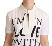 Load image into Gallery viewer, Dolce & Gabbana Chic White Love Motif Silk-Blend Tee