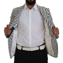 Load image into Gallery viewer, Dolce & Gabbana White Black Striped Slim Fit Jacket Blazer