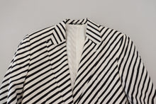 Load image into Gallery viewer, Dolce & Gabbana White Black Striped Slim Fit Jacket Blazer