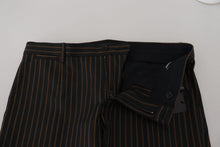 Load image into Gallery viewer, Dolce & Gabbana Black Brown Striped Men Formal Pants