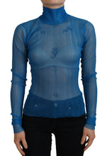 Load image into Gallery viewer, Dolce & Gabbana Elegant Blue Mesh Blouse Top