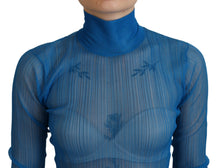Load image into Gallery viewer, Dolce & Gabbana Elegant Blue Mesh Blouse Top
