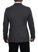 Load image into Gallery viewer, Dolce & Gabbana Elegant Gray Wool Blazer with Bee Crown Embroidery