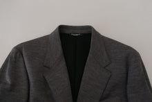 Load image into Gallery viewer, Dolce & Gabbana Elegant Gray Wool Blazer with Bee Crown Embroidery