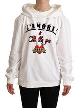 Load image into Gallery viewer, Dolce & Gabbana White L'Amore Motive Hooded Sweater
