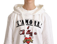 Load image into Gallery viewer, Dolce & Gabbana White L'Amore Motive Hooded Sweater