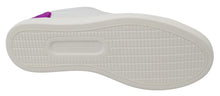 Load image into Gallery viewer, Dolce & Gabbana Chic White Leather Sneakers with Purple Accents