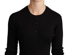 Load image into Gallery viewer, Dolce & Gabbana Elegant Black Silk Cashmere Cardigan