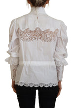 Load image into Gallery viewer, Dolce & Gabbana Elegant White Lace Trim Cotton Blouse
