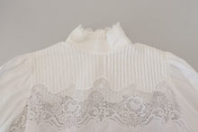 Load image into Gallery viewer, Dolce & Gabbana Elegant White Lace Trim Cotton Blouse
