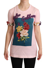 Load image into Gallery viewer, Dolce & Gabbana Elegant Floral Rose Applique T-Shirt