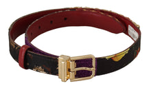Load image into Gallery viewer, Dolce & Gabbana Multicolor Canvas Leather Belt with Engraved Buckle