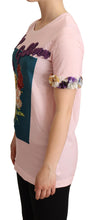 Load image into Gallery viewer, Dolce & Gabbana Elegant Floral Rose Applique T-Shirt