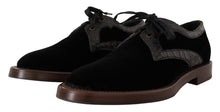 Load image into Gallery viewer, Dolce & Gabbana Elegant Black Velvet & Exotic Leather Dress Shoes