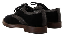 Load image into Gallery viewer, Dolce & Gabbana Elegant Black Velvet & Exotic Leather Dress Shoes