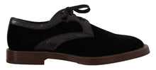 Load image into Gallery viewer, Dolce & Gabbana Elegant Black Velvet & Exotic Leather Dress Shoes