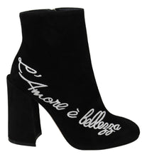 Load image into Gallery viewer, Dolce & Gabbana Embroidered Ankle Boots in Lambskin Suede